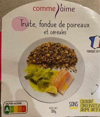 Truite, fondue de poireaux et céréales