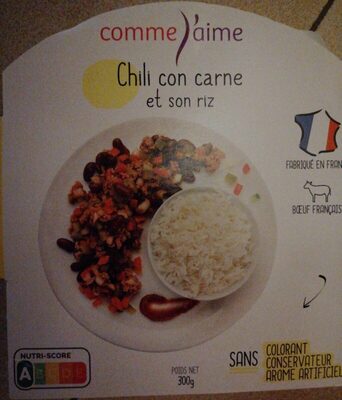 Chili con carne et son riz