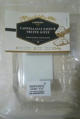 Cappellacci saveur truffe d'été front packaging