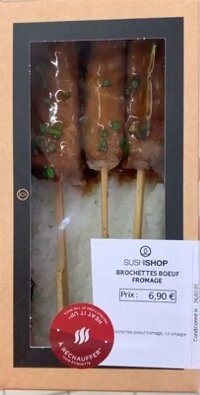 Brochettes boeuf fromage
