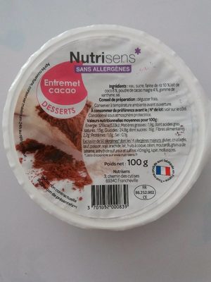 Entremet cacao desserts front packaging