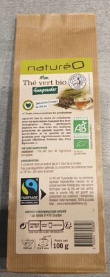 Thé vert équitable gunpowder front packaging