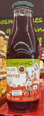 Pur jus de cramberries front packaging