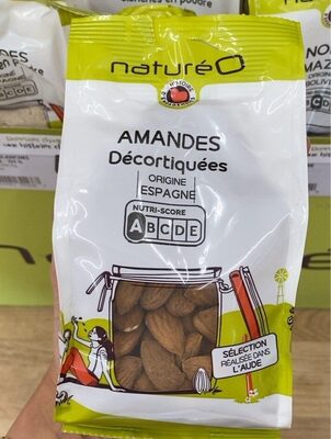 Amandes décortiquées front packaging
