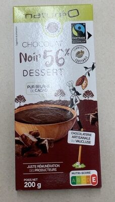 Chocolat noir dessert pur beurre de cacao front packaging