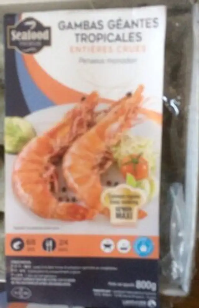 Crevettes entieres crues