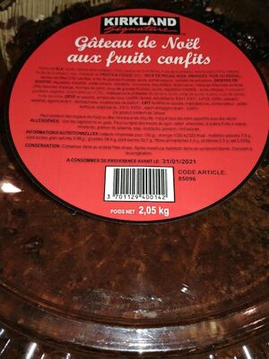 Gâteau de Noël aux fruits confits front packaging