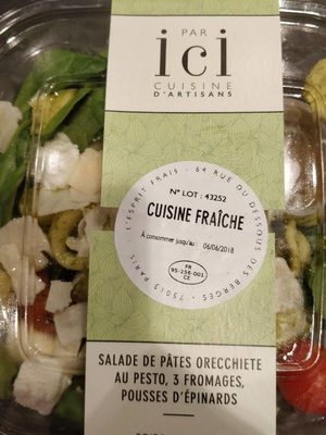 Salade de pâtes orecchiete au pesto front packaging