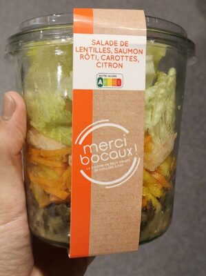 Salade de lentilles, saumon, carottes et citron
