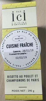 Risotto au poulet et champignons de paris