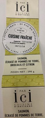 Saumon ecrasé de pommes de terre brocolis et citron