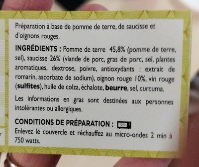 Écrasé de pommes de terre et saucisse