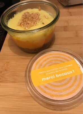 Hachi parmentier au deux purées et éclats de noisette