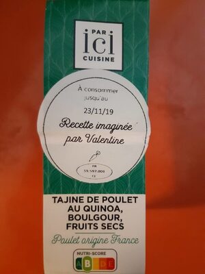 Tajine de poulet au quinoa, boulgour, fruits secs