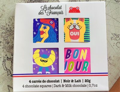 4 carres de chocolat noir et lait