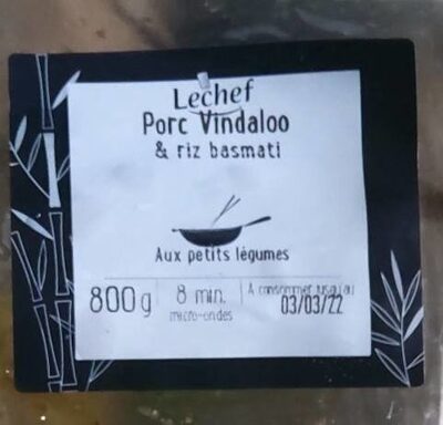 Porc Vindaloo et riz basmati