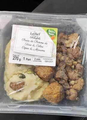 Falafels purée de pommes de terre et céleri cèpes et marrons front packaging