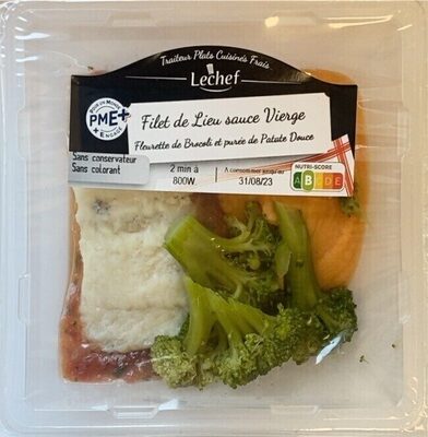 Filet de lieu sauce Vierge brocolis et patate douce Lechef