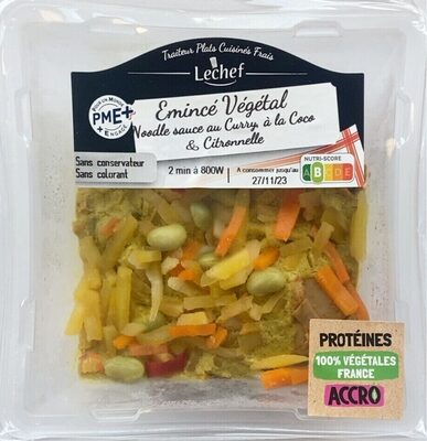 Émincé végétal noodle curry coco Lechef