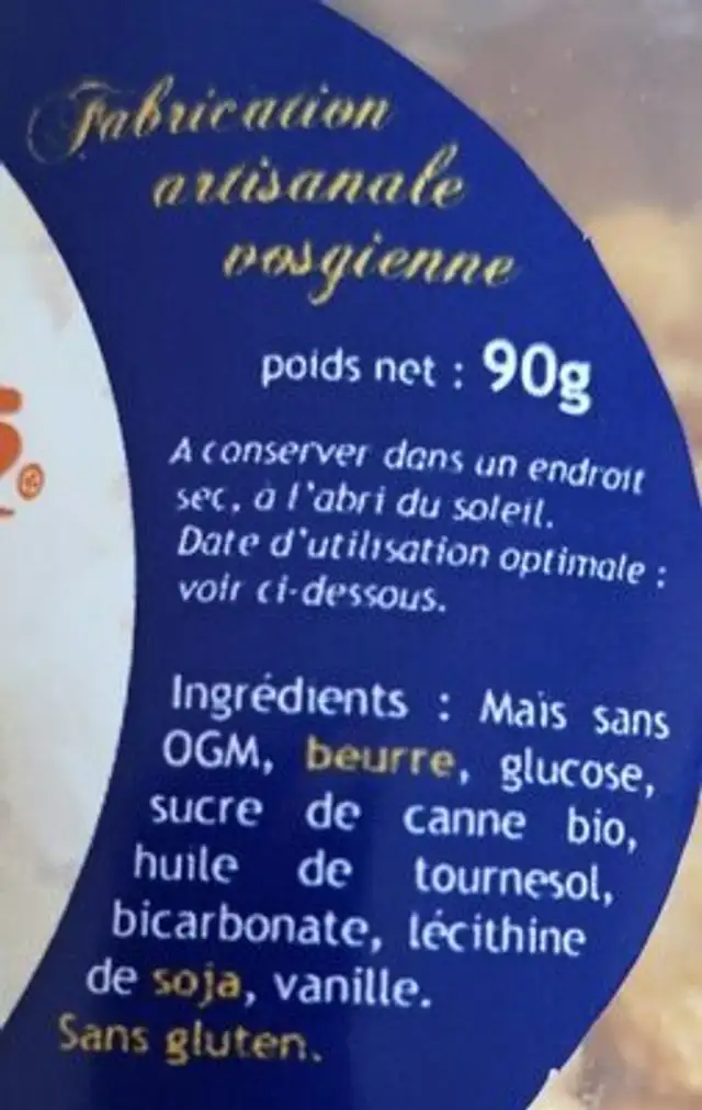 Pop corn caramel nutrition facts table