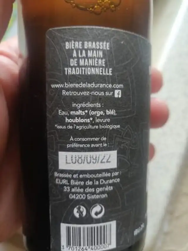bleone blonde ale ingredients label