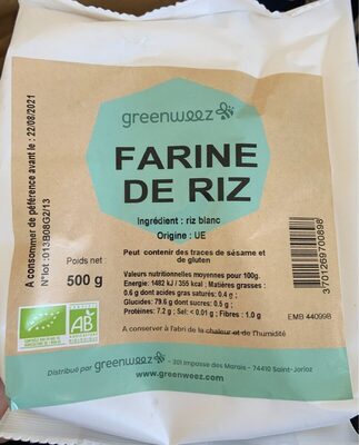 Farine de riz front packaging