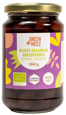 Olives noires Kalamata dénoyautées Bio de Grèce 160g