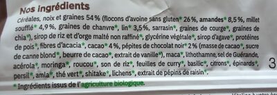 Barre daily cacao ingredients label