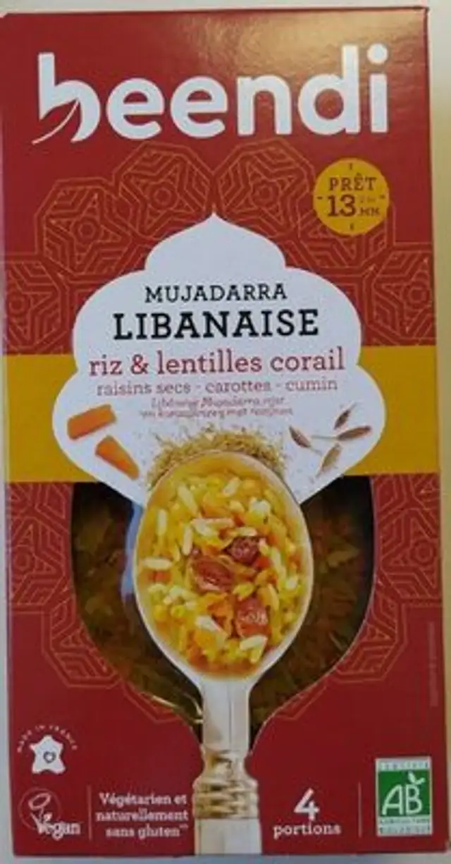 Mujadarra Libanaise riz & lentilles corail