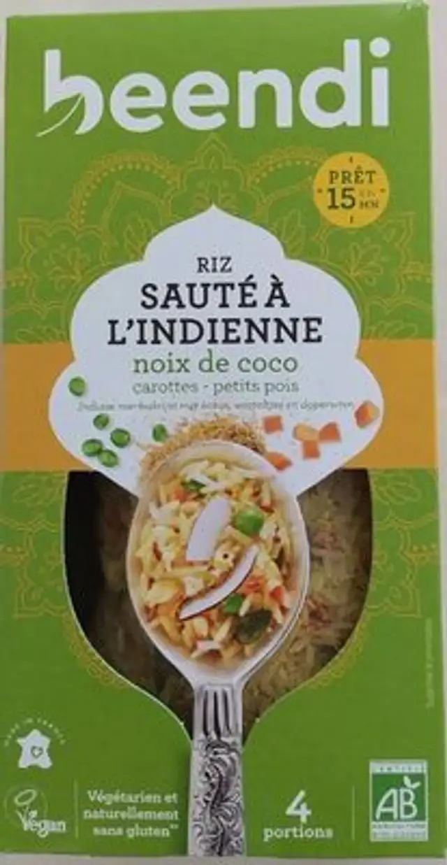 Riz sauté à l'Indienne noix de coco