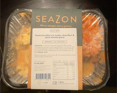 Oeufs brouilles à la ricotta, choux-fleur