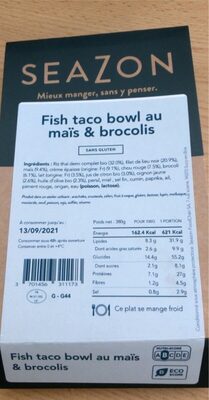 Fish taco bowl au mais et brocolis