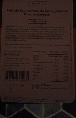 Filet de lieu, pomme de terre grenaille et sauce romesco