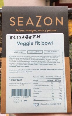 Veggie fit bowl front packaging