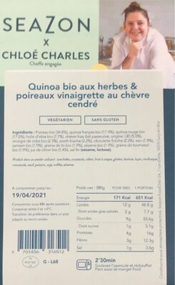 QUINOA BIO HERBES POIREAUX VINAIGRETTE CHEVRE