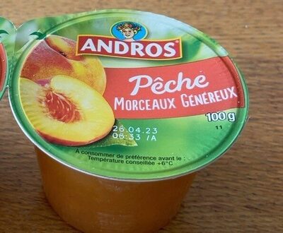 Compote Pêches morceaux front packaging