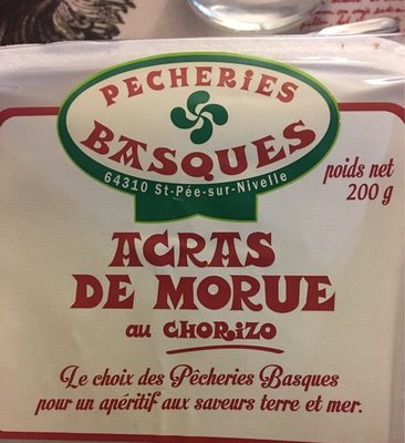 Acras de morue au chorizo front packaging