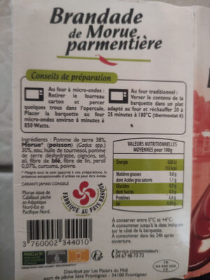 BRANDADE DE MORUE front packaging