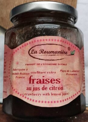 Confiture extra fraise au jus de citron front packaging