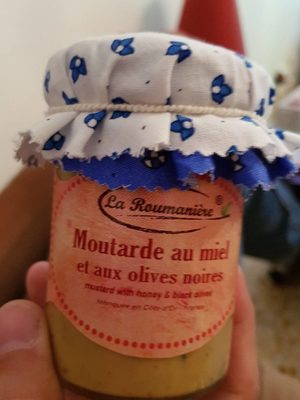 Moutarde aux miel et aux olives noires
