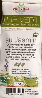 Thé vert au jasmin front packaging