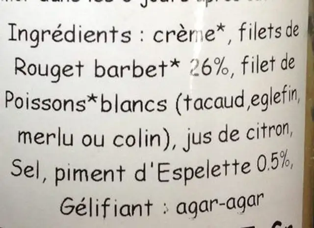 Rillettes de Rouget Barbet au Piment d'Espelette ingredients label