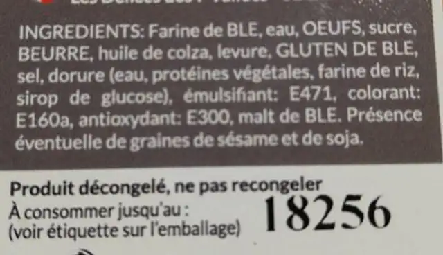 Navettes à garnir nature ingredients label