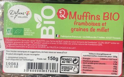 Muffins Framboise et graines de millet