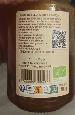 Miel de fleurs bio & français