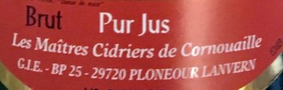 Fest Noz - Cidre Artisanal Breton - Brut ingredients label