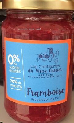 Préparation sans sucre ajoute framboise front packaging