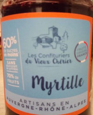 Confiture myrtilles front packaging