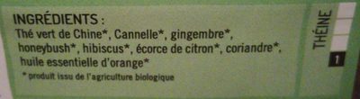 Thé du bonheur ingredients label