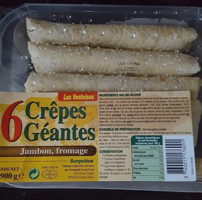 6 crêpes géantes jambon/fromage 0,900Kg